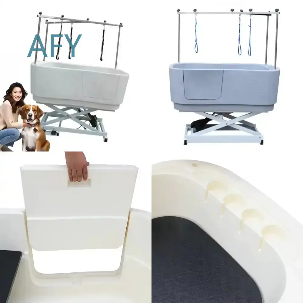 White Dog and Cat Shower Bath Tub H-112 for Pet Grooming Tub for Home or Pet Hospital with Massage Function for Small Medium