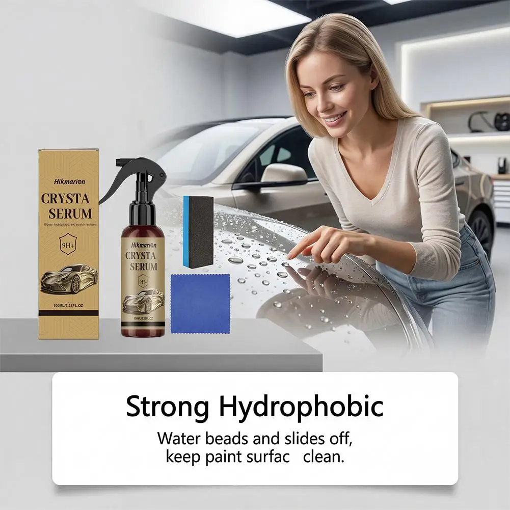 9H+ Auto-Keramikbeschichtung Spray 100ml Flüssiges Nano-Kristall-Serum Polierwachs Wasserdichter Autopflege-Lackschutz