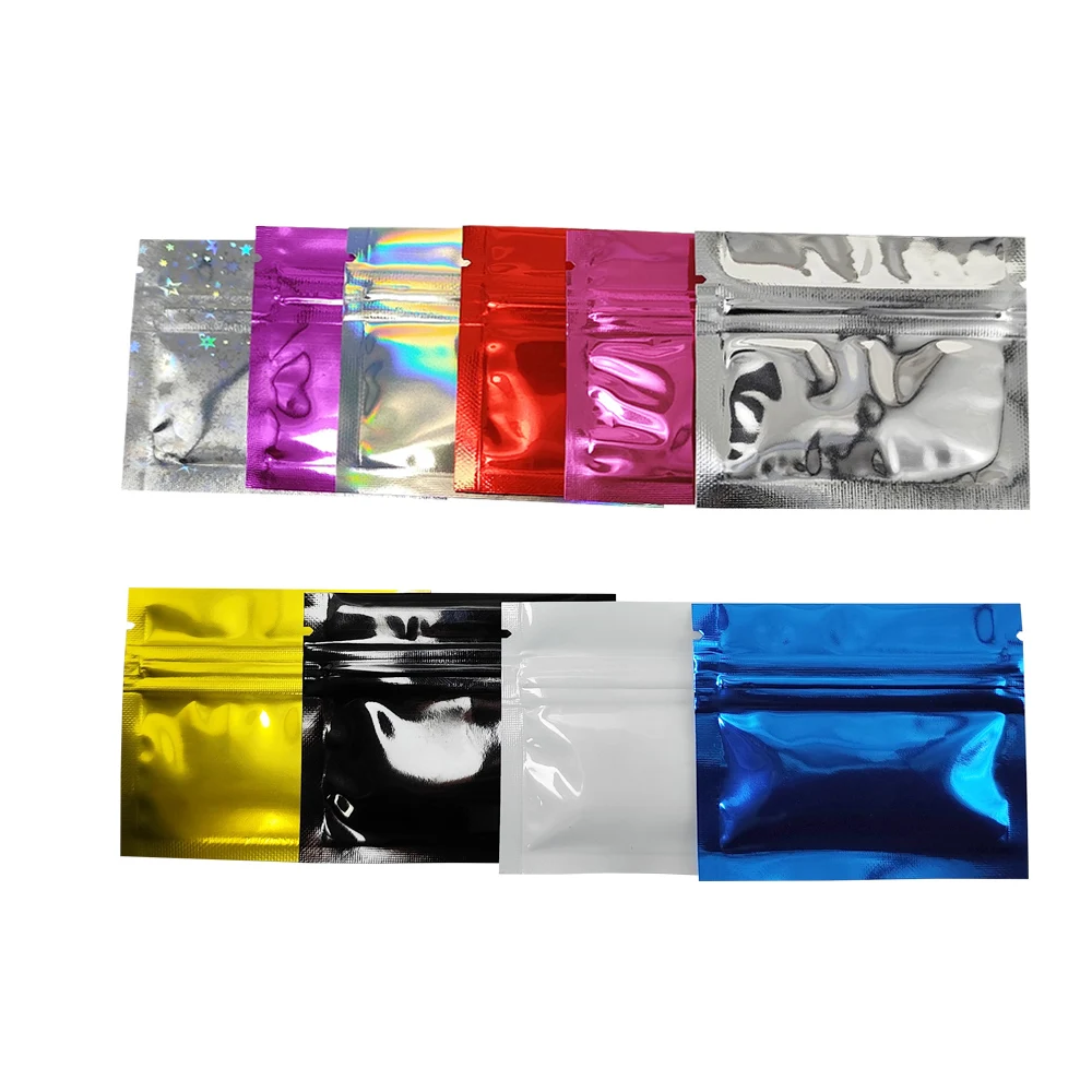 

Retail 7.5x6.3cm Colorful Reclosable Grip Zip Lock Aluminum Foil Bags Small Food Powder Sample Packaging Mylar Pouch Wholesale