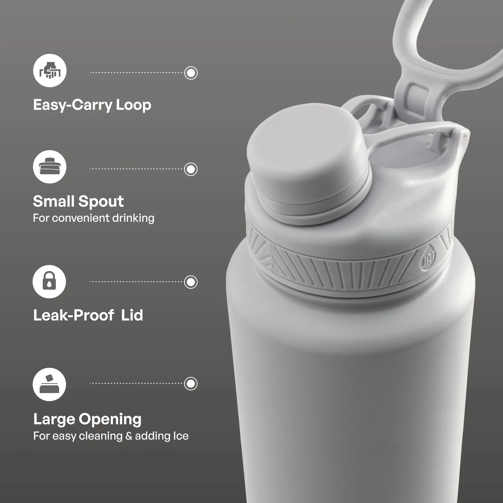 (4팩) 스테인레스 스틸 레인저 물병 40온스, 그레이 블루