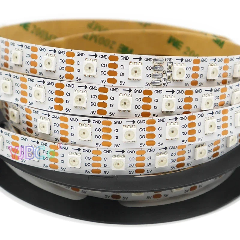 1/2/3/4/5m 5V addressable SMD 5050 RGB pixel SK9822 LED Strip Light 30/60/144 leds/m DATA & CLOCK seperately Lamp Tape APA102