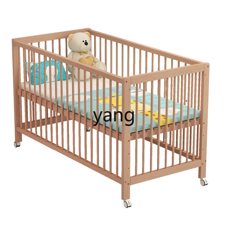 

CX Solid Wood Children's Stitching Bed Diaper-Changing Table Widened Push-Pull Mobile Guardrail Simple Modern Men and Women