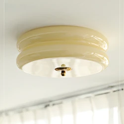 Bauhaus lampada da soffitto di design danese soggiorno lampada a Led in stile crema medievale sala da pranzo camera da letto studio lampada in vetro