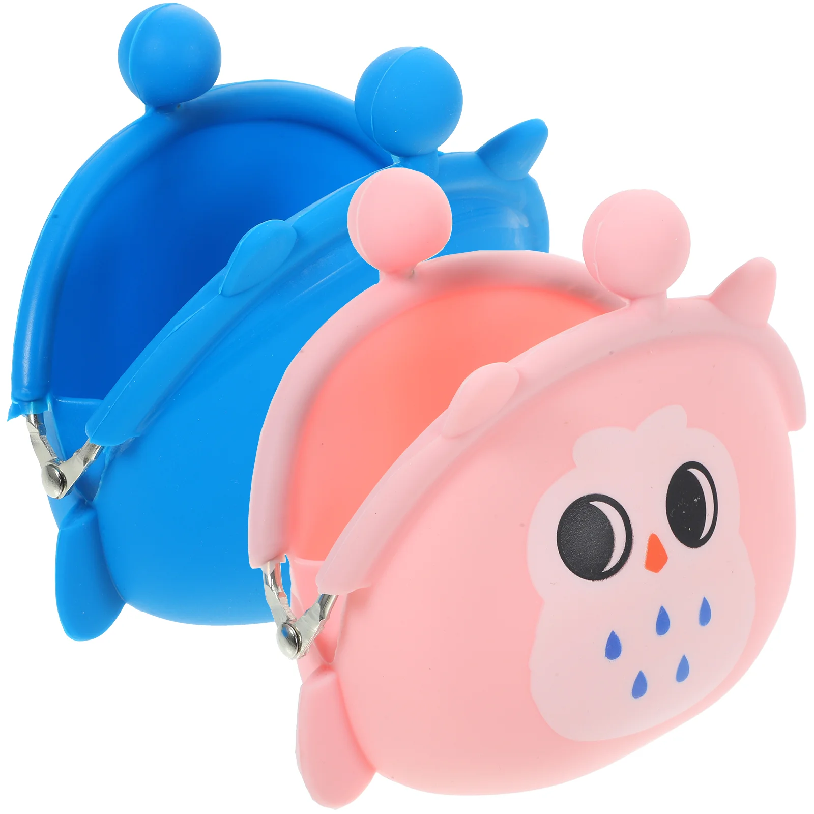 2 Pcs Small Purse with Card Slots Silicone Clutch Cute Coin Pouch Rabbit Wallet for Girls