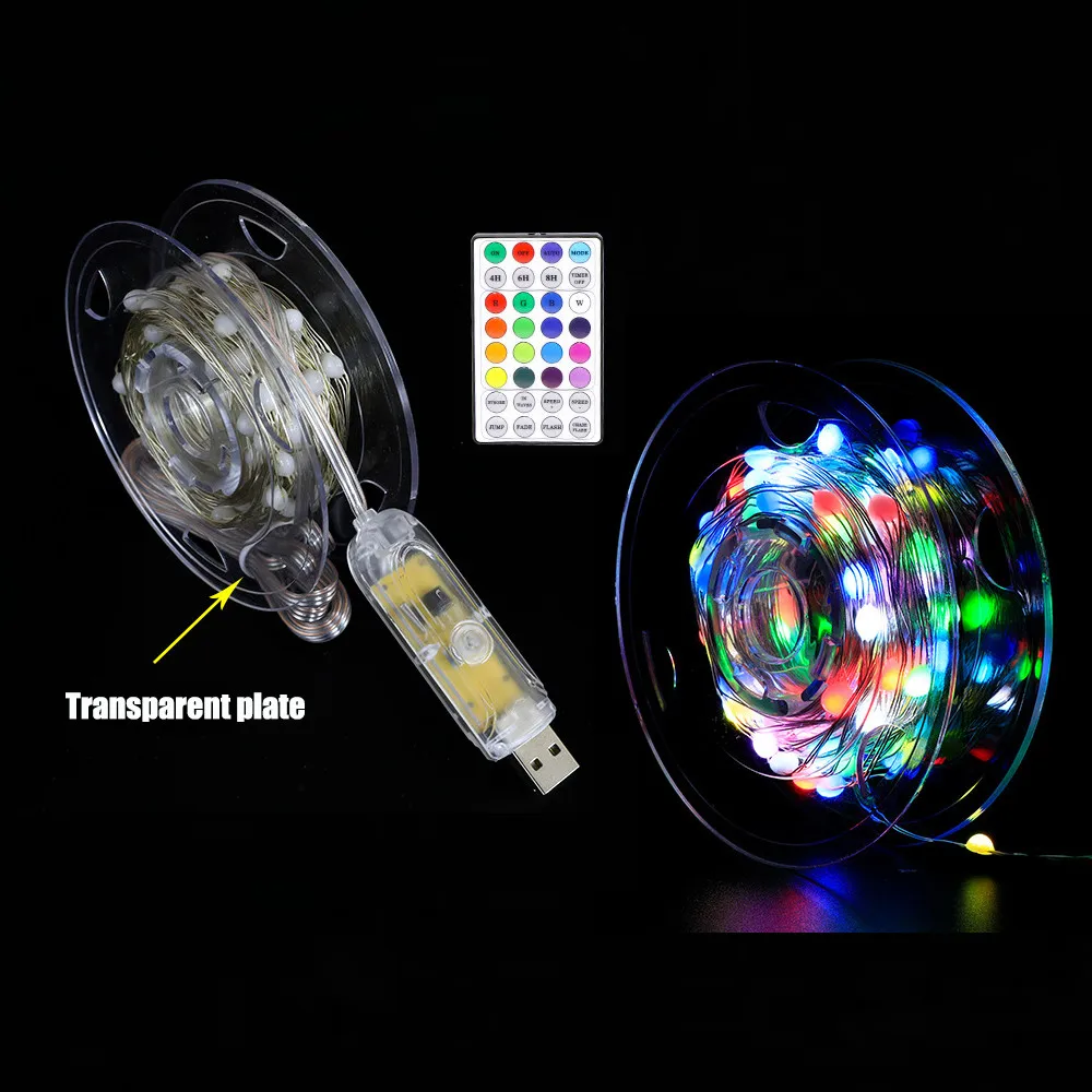 10M 100LED String Light USB RGB Full Color Point Control Copper Wire Lamp Home Decor Christmas Fairy Lights Garden Holiday Light