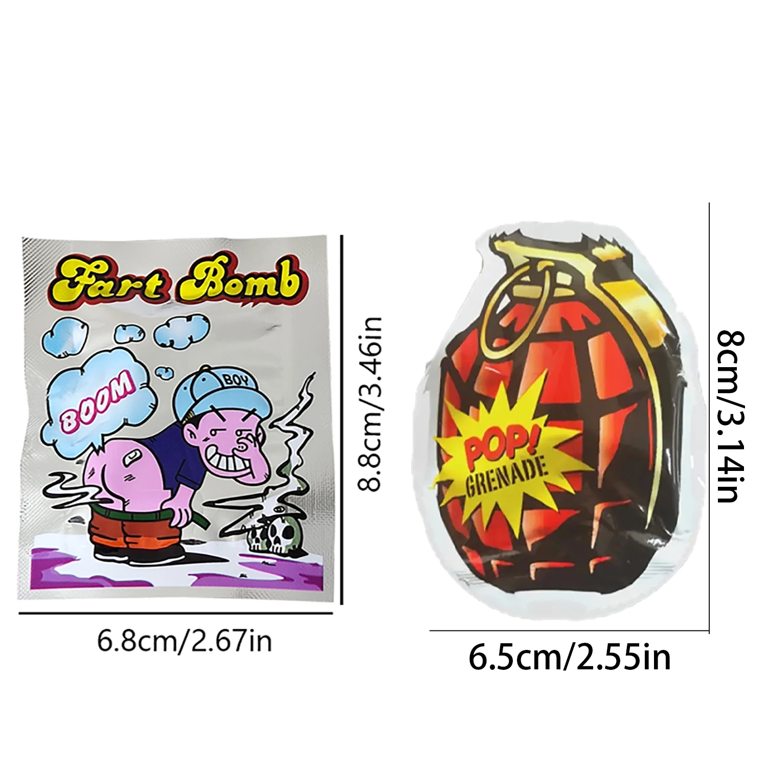 Trick, stinky fart bag,  prank, thunder and thunder sound, scare bag, self destruct, grenade, scare toy  Color Random