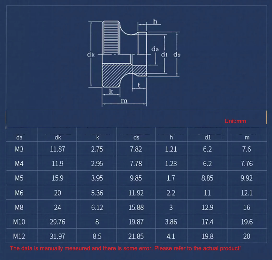 304 Stainless Steel Blind Hole Knurled Thumb Nuts M3 M4 M5 M6 M8 M10 M12 Hand Grip Knobs Step Nut Hardware Accessories