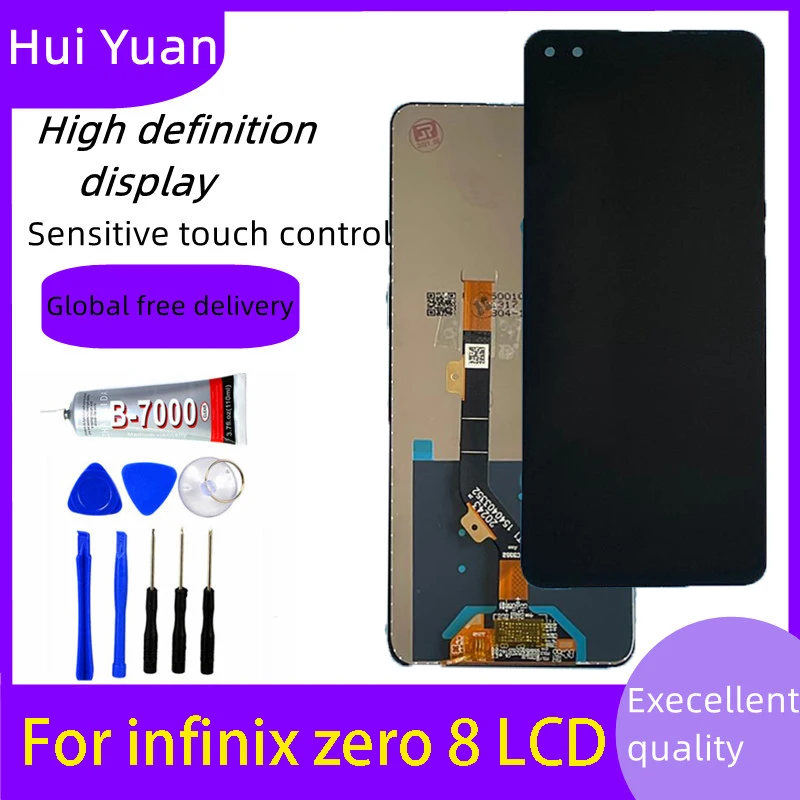 

New LCD 6.85" For Infinix zero 8 X687 Camon 16 Premier LCD Display Touch Screen Digitizer Assembly 100% Perfect Repair