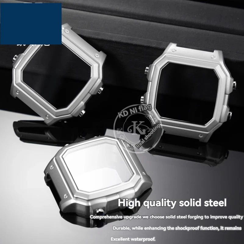 Per Casio AE1200 custodia mod kit modifica custodia interamente in metallo 3299 AE-1200 lunetta in vetro impermeabile acciaio inossidabile nero argento