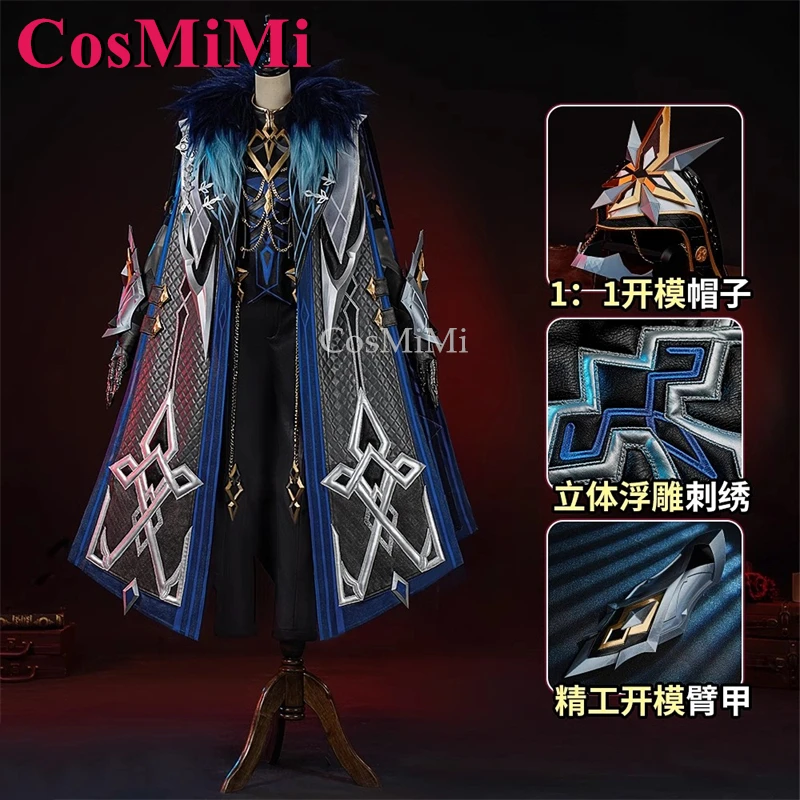 CosMiMi Game Genshin Impact Il Capitano Cosplay Costume Fatui Fashion Handsome Uniform Carnival Party Role Play Clothing S-XXL