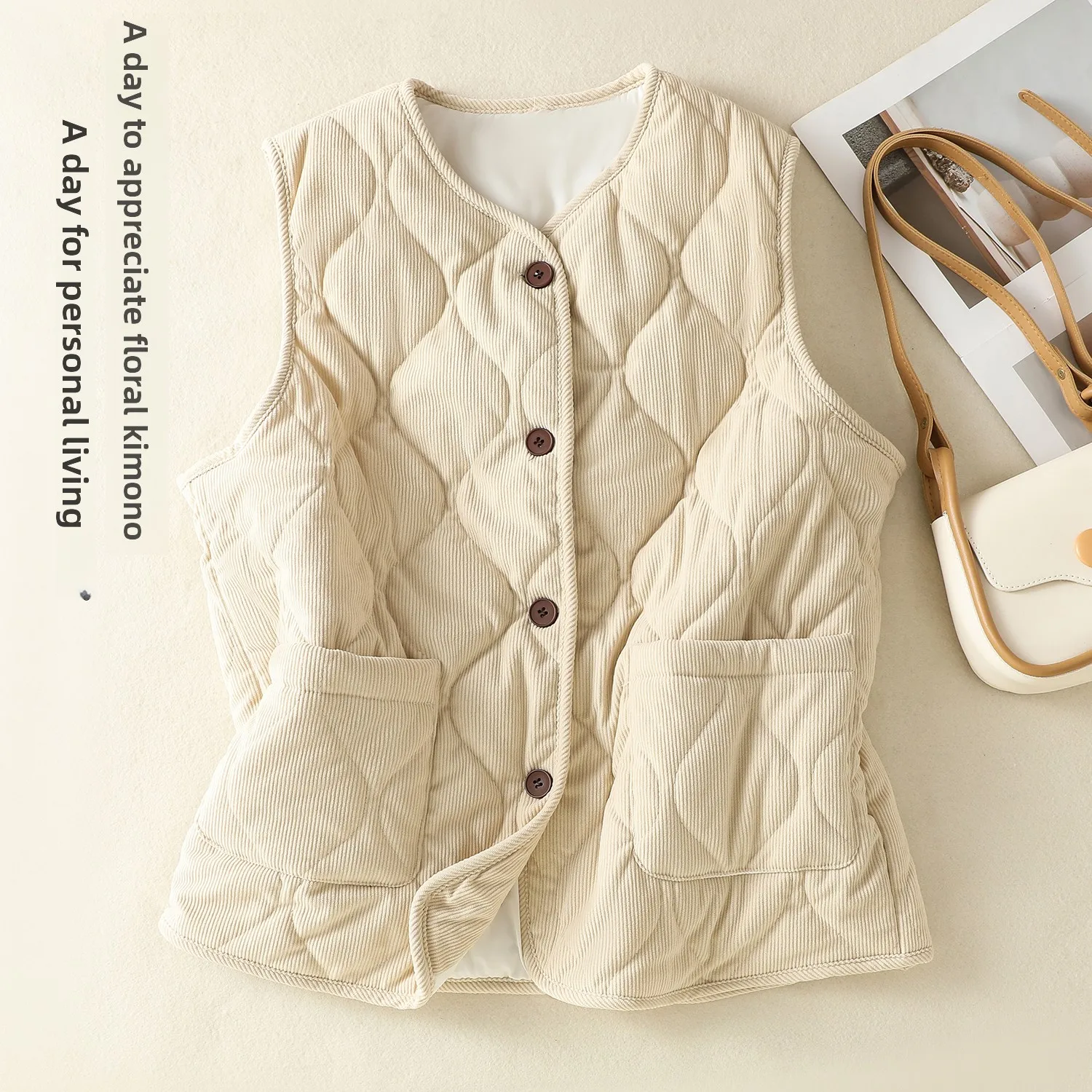 

Корейский женский хлопковый жилет в стиле ретро, маяк, легкая удобная осенне-зимняя верхняя одежда, простой многослойный хлопковый жилет