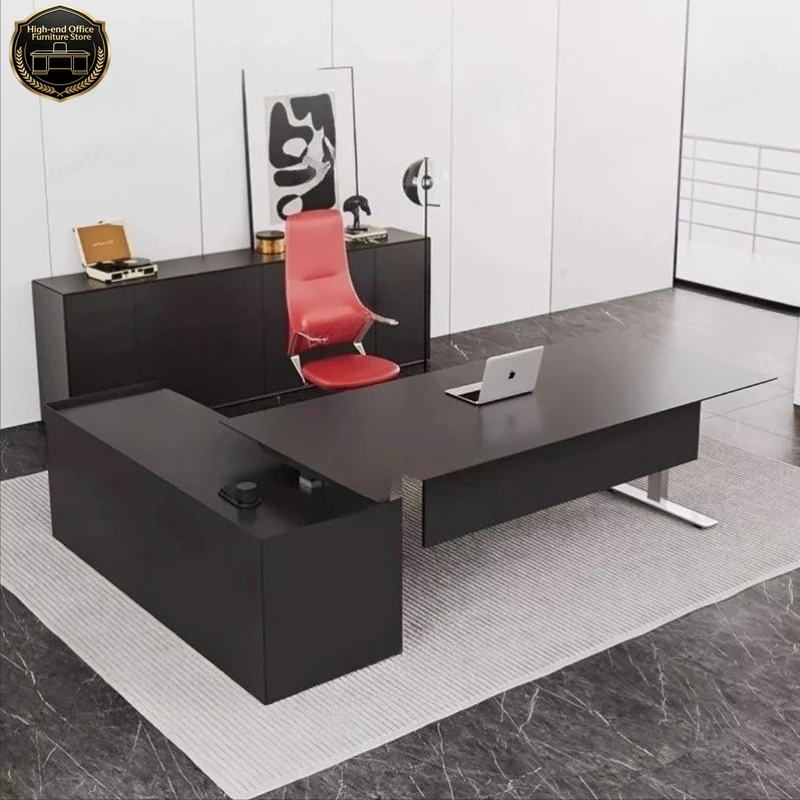 Intelligent electric lifting boss desk Modern minimalist design Computer table High-end elegant office table designer furniture