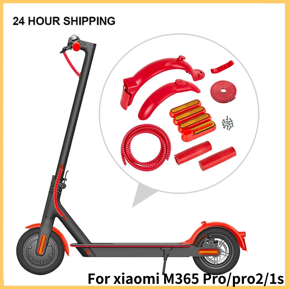 

Rear Mudguard Wheel Hub Cover for Xiaomi M365 Pro Pro2 1S Electric Scooter Sticker Reflective Rubber Handlebar Grip Front Fender