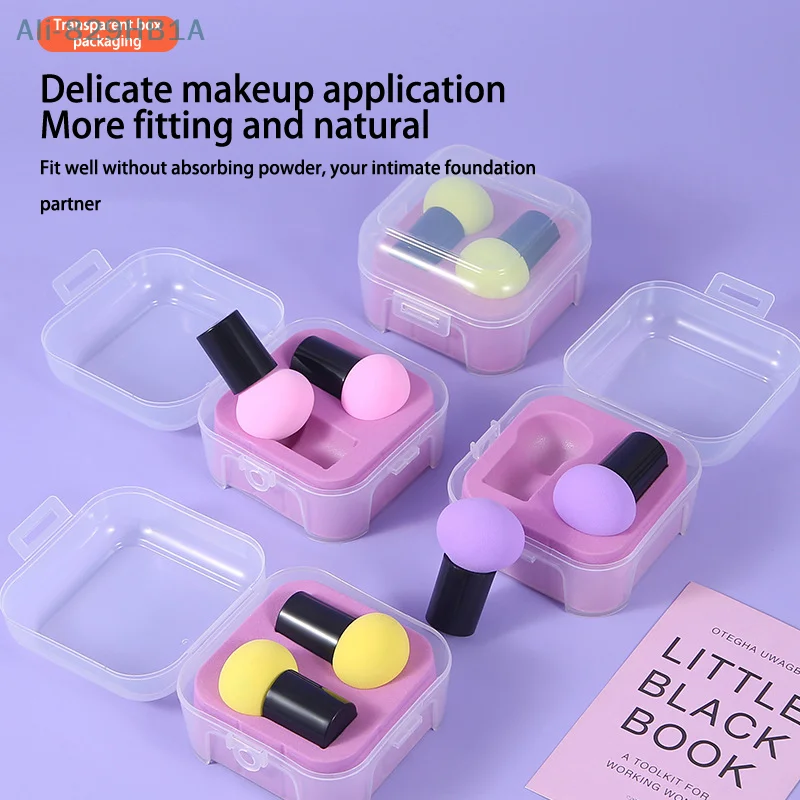 2 Stks/set Paddestoel Hoofd Make-Up Puff Luchtkussen Beauty Handvat Cosmetische Ei Droge En Natte Dual-Use Super Zachte Make-Up Spons Met Doos