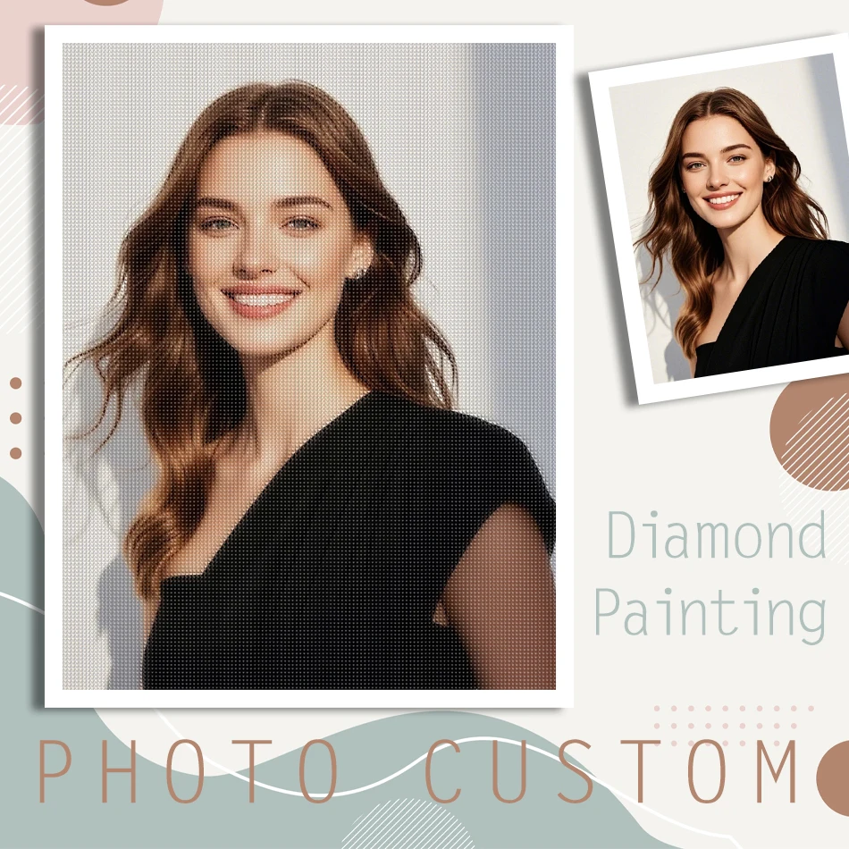 RUOPOTY Photo Custom 5D DIY Diamond Painting Gift Kit Pet Portrait Photo Customized Rhinestone Embroidery Sets Handmade Home Dec
