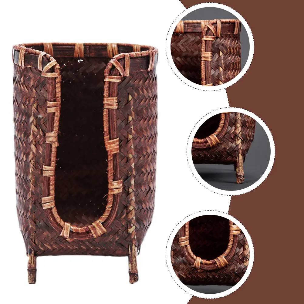 

Bamboo Teacup Basket Multi-Functional Organizer Stable Display for Office Tea Room Reception Teacup Container Tea Cup Cage