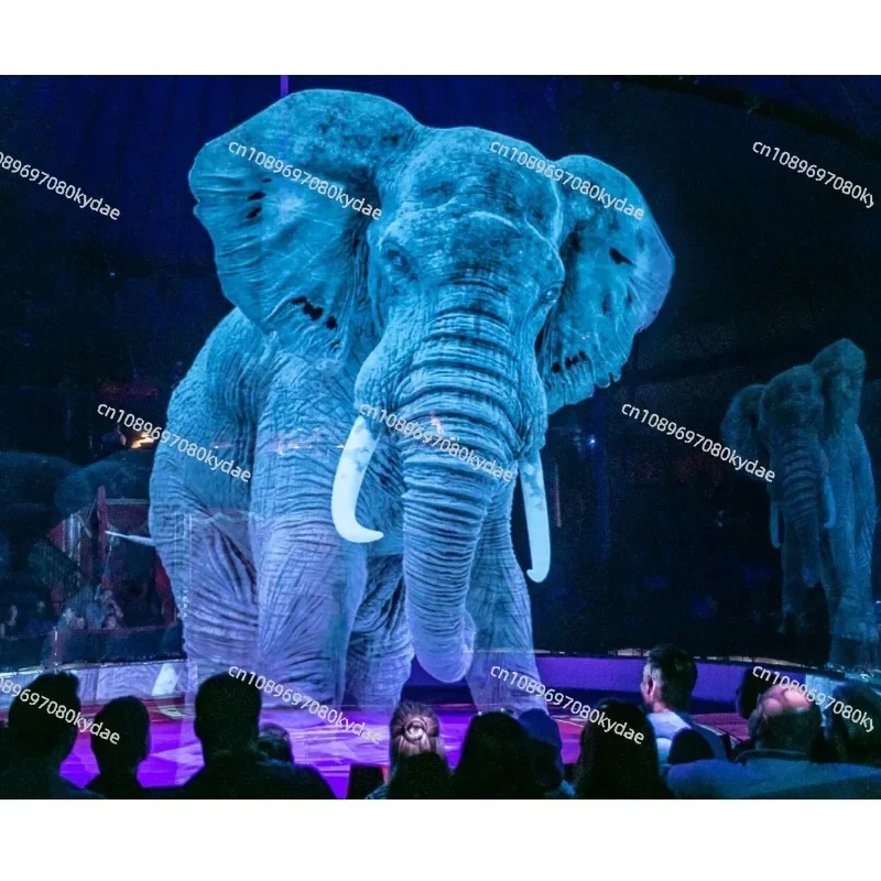 Pantalla de malla de proyección de holograma 3D, material de pantalla de holograma sin costuras grande ignífugo, pantalla de gasa Holo