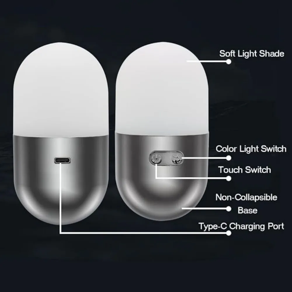 Tumbler Camping Lantern USB Rechargeable LED Tent Lamp IP65 Portable Outdoor FlashlightHiking Emergency Home Bedside Night Light