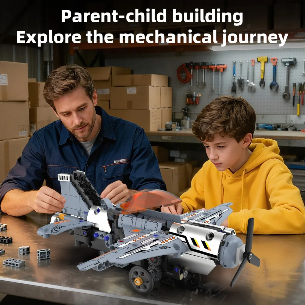 96231 334 pezzi Kit robot da caccia 5 in 1 Giocattolo STEM programmabile con telecomando con trasformazione di aerei per regali di Natale per bambini