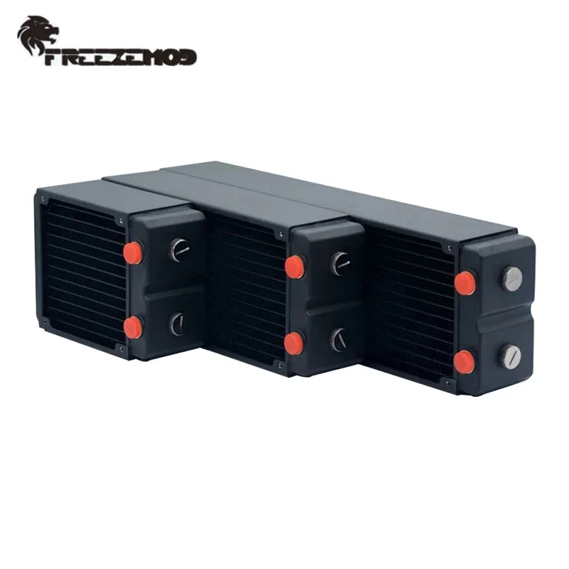 FREEZEMOD 240 / 360 Radiator, Water Cooling Copper Heatsink Three Layers 65MM Thickness 5 Holes G1/4 Thread Compatible 120mm Fan