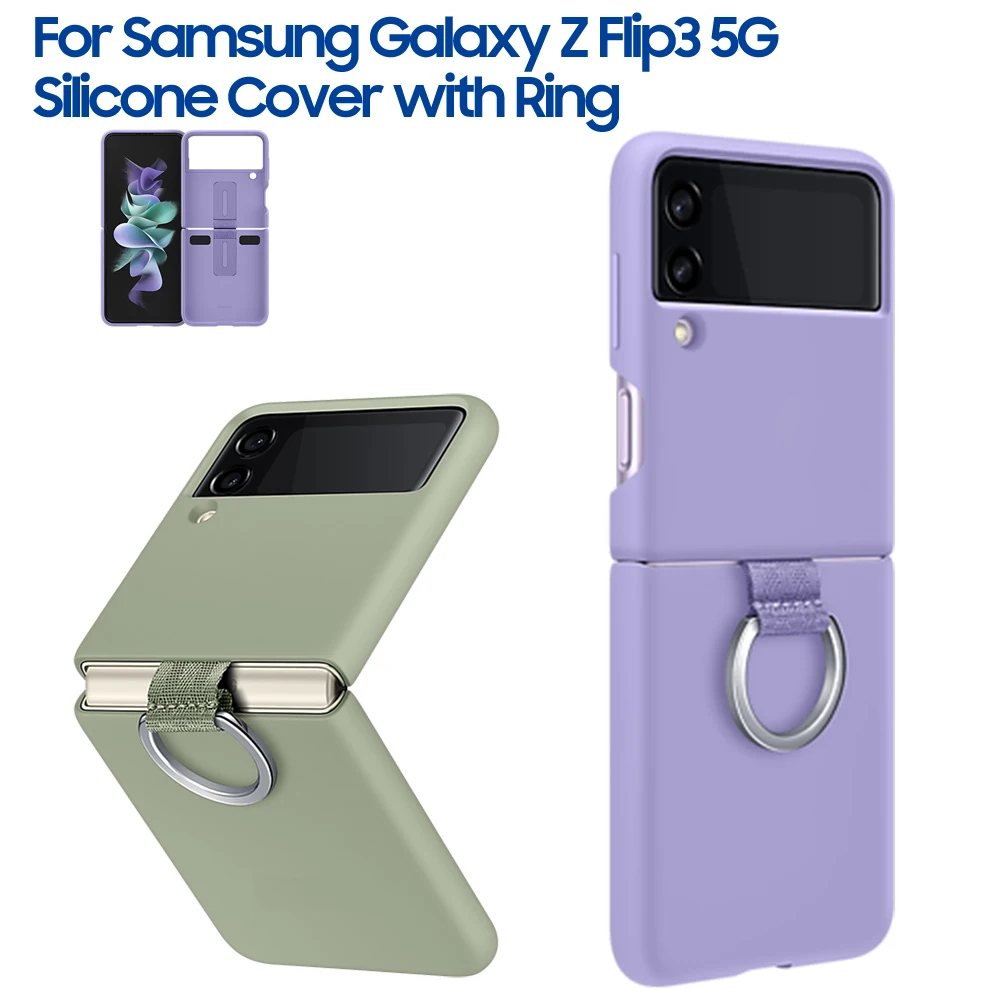 

Силиконовый чехол, защитный чехол для Samsung Galaxy Z Flip 3, флип-чехол для телефона с кольцом, силиконовый чехол