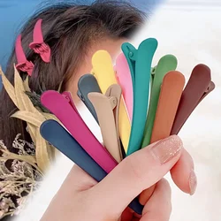 Clip de pico de pato de colores dulces, horquillas de salón de peluquería profesional, pinzas de plástico para el cuidado del cabello DIY, herramientas de peinado, 4 unids/set