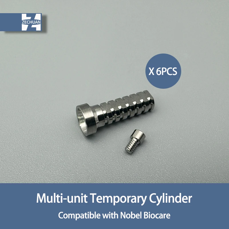 6pcs Titanium Temporary Cylinder Ti MU Sleeve Multi unit abutment 4.8mm diameter compatible with Nobel biocare Active