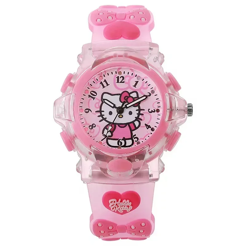 Sanrio Watch Kawaii Melody Cinnamoroll Children LED Luminous Watch Kuromi Student Wrist Watch Kids Birthday Gift Toy