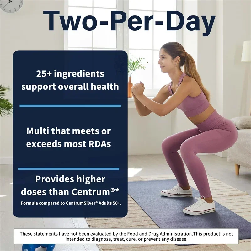 Two-Per-Day Multivitamin - Rich in Vitamins and Minerals, Maintains Heart, Brain, and Cardiovascular Health and Enhances Energy