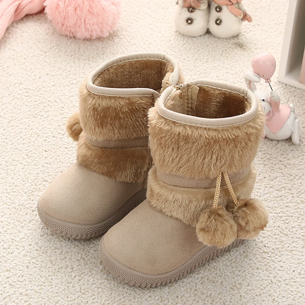 

Winter Warm Snow Boots Children's Kids Snowshoes for Toddlers Low Barrel Baby Girl Furry