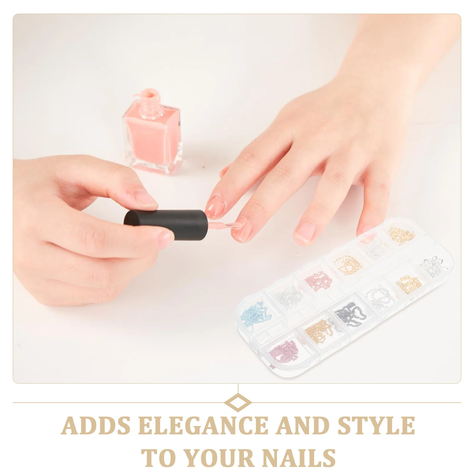 Box Nail Art Metal Chains Assorted Styles DIY Nail Charms for Weddings Party Festival Jewelry Making Accessories