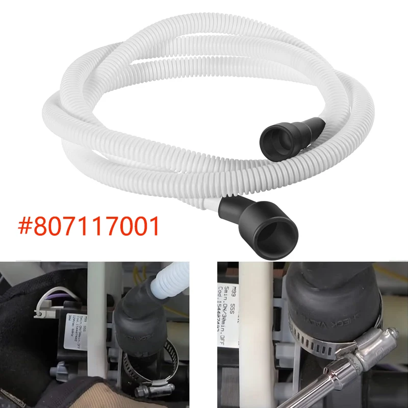 807117001 Dishwasher Drain Hose Replacement for Frigidaire Electrolux White Westinghouse Tappan Dishwashers 154753201 15436960