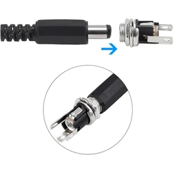 5Pairs 5.5x2.1mm DC Power Supply Male Plug + Female Jack Panel Mount Solder Wire Connector 5.5 * 2.1mm DC Plug Socket Connector