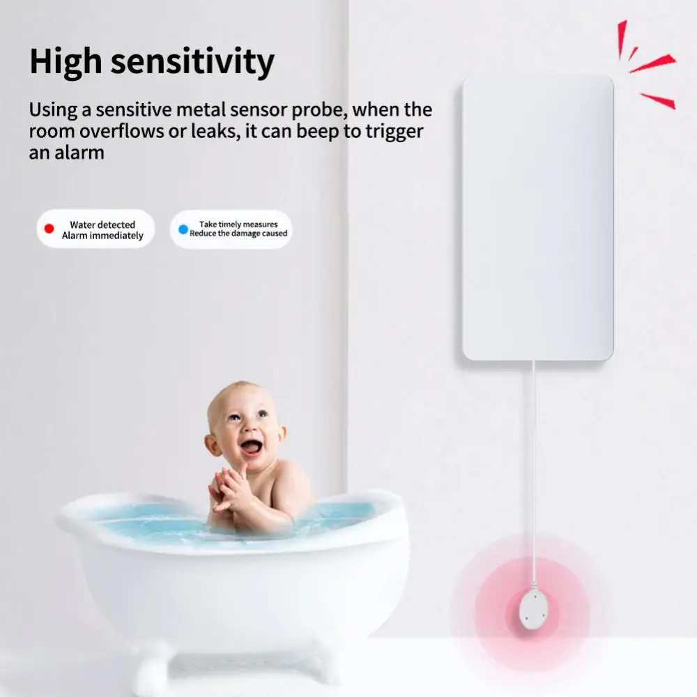 TUYA WiFi Smart Water Leakage Sensor Flood Alarm Detector APP Reminder Security Protection Smart Home Works With Smart Life
