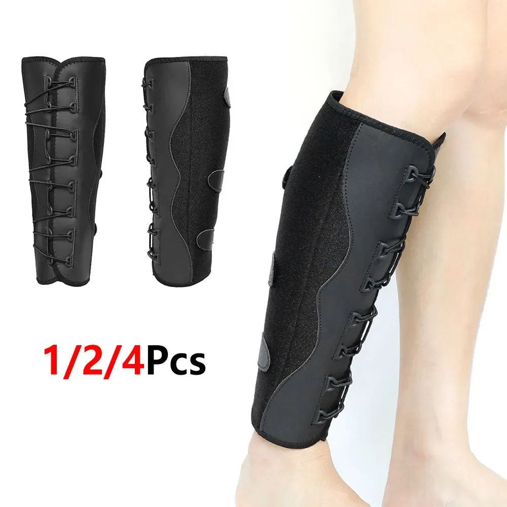 1/2/4Pcs Calf Compression Brace with Bungee Cord System,Adjustable Hook & Loop Shin Wrap,SBR Material Leg Stabilizer for Running