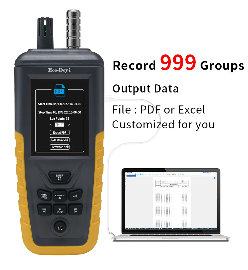 TC-8100 Dust Particle Detector PM2.5 PM10 Air Pollution Monitor Measurement PM Temperature and Humidity Particle Counter