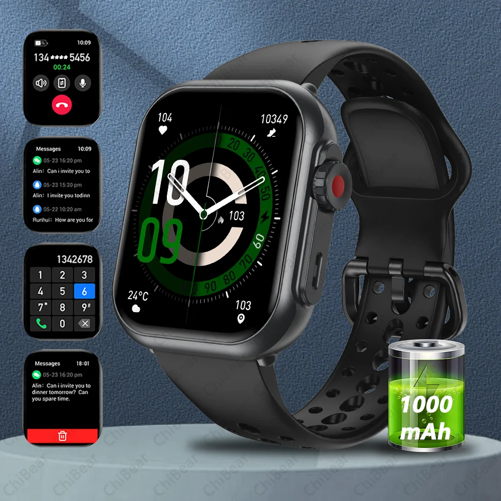 

NEW 1000mAh Long Battery Life Smartwatch AMOLED Heart Rate Bluetooth Call IP68 Men Women Fitness Sports Smart Watch For Xiaomi