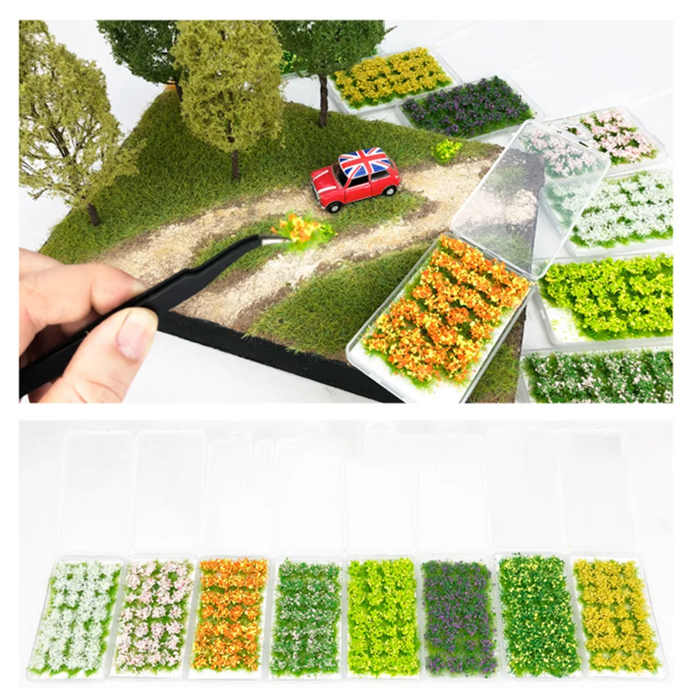 Mutlicolor Simulation Grass Nest Model Sand Scene DIY Material Realistic Grass Tuft Miniature Grass Bushes Self-Adhesive Plant