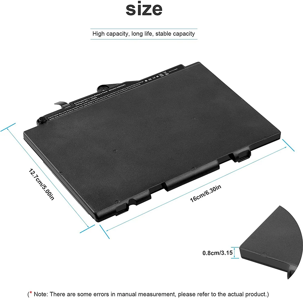 Baterai Laptop 11.4V 44Wh SN03XL ST03XL untuk H-P EliteBook 820 G3 820 G4 725 G3 725 G4