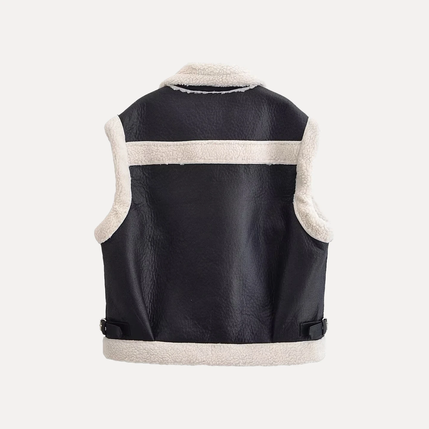 2025 Autunno delle nuove donne Faionable Retro Allentato Moto Jaet Gilet Caldo Versatile Sli Pendolarismo Colletto Cerniera Puro...