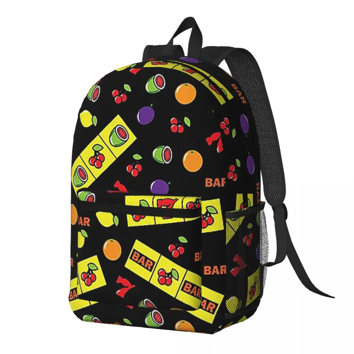 Casino Lucky Slots Cherry Melon Lemon Fruit Backpack Daypack Large Capacity BookBag School Bag Shoulder Bags for Men Women
