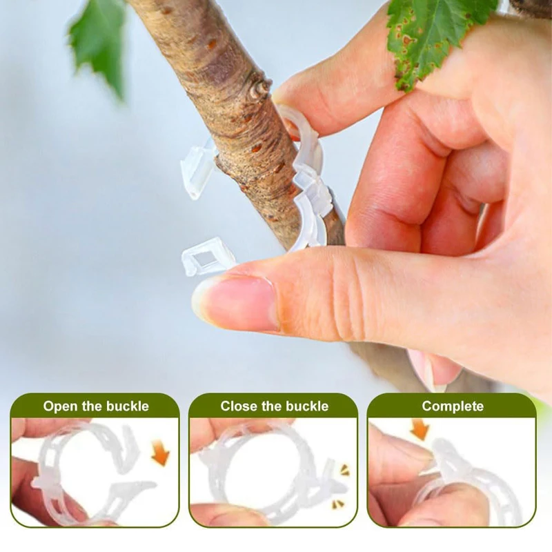 500PCS Plant Clips Supports Reusable Plastic Connects Fixing Vine Tomato Stem Grafting Vegetable Plants Orchard and Garden Tools