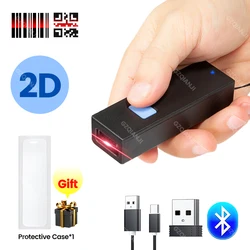 Bluetooth 2.4G 1D 2D Bluetooth barkod tarayıcı kablosuz CCD QR PDF417 barkod okuyucu mobil iPad Android Tablet için tarama QR