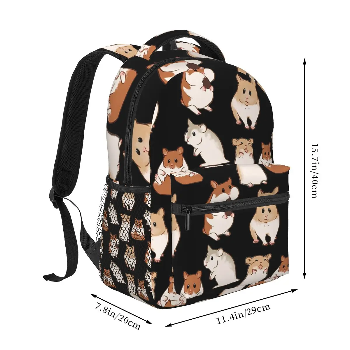 Cute Hamster Pattern Backpacks Boys Girls Bookbag Children School Bags Cartoon Travel Rucksack Shoulder Bag Large Capacity