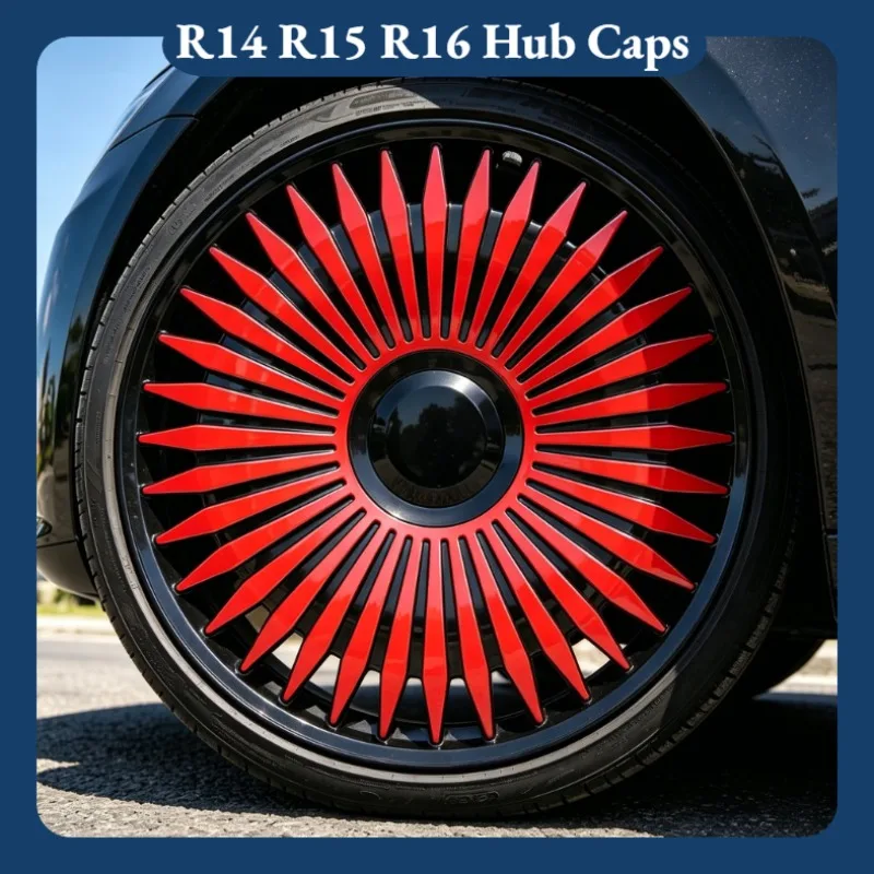 Tapacubos Universales de Hierro y Acero (4 Piezas) para Coche, Accesorios de Repuesto para Ruedas R14 R15 R16, Cubierta de Llanta