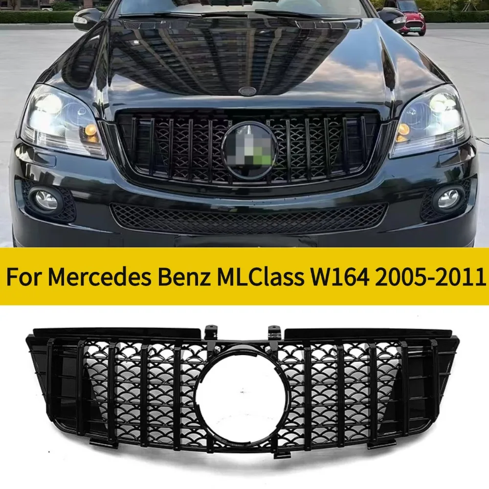 For ML300 ML320 ML350 ML400 ML550 2009-2011 Mercedes-Benz ML-Class W164 Front Bumper Grille Kit GTR Style Accessories Replacemen