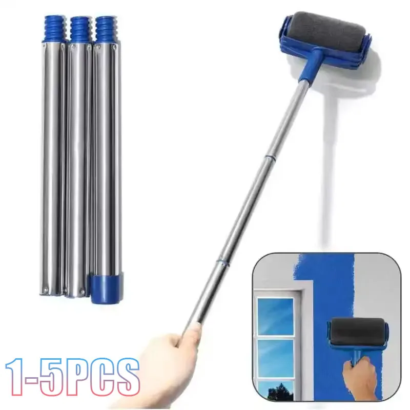 1-5PCS High Density Paint Roller Set Refills and Frame for Wall Ceiling Painting Emulsion Coating Dead Corner Applicator