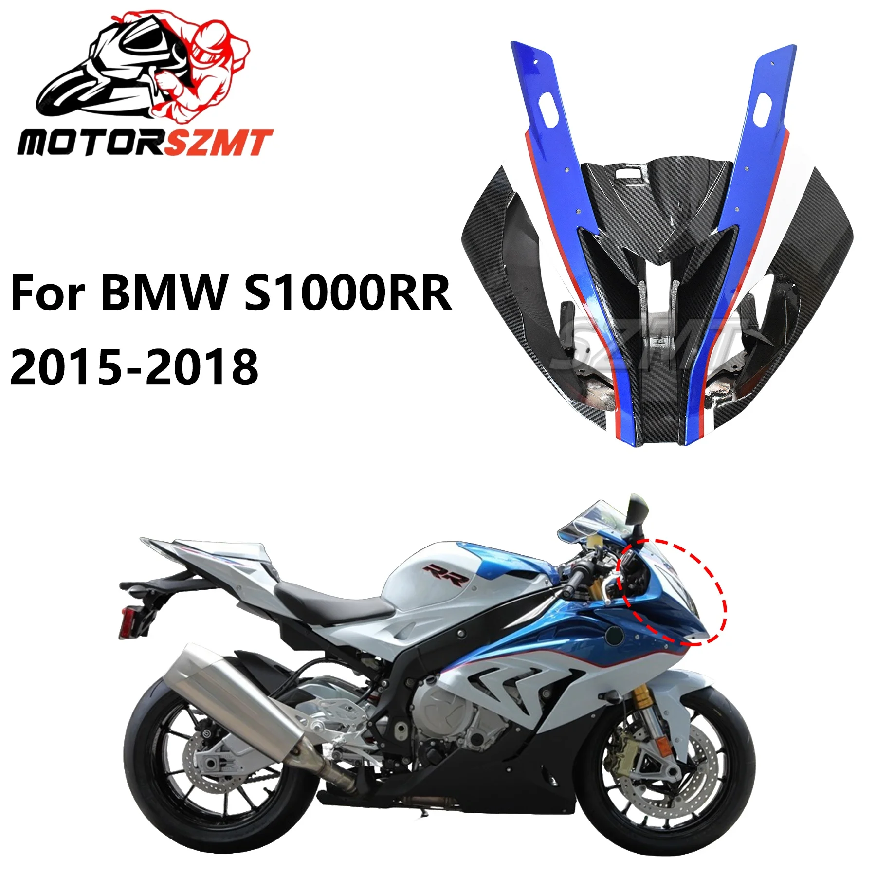 

Headlight Fairing Front Upper Nose Cover For S1000RR S1000 RR S 1000RR HP4 2015 2016 2017 2018 Intake Hood Ventilation