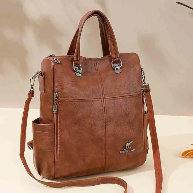 Fashionable Textured Tote Satchel With Letter Logo Casual Chic Also Functions As A Unique Diaper Bag For Women
