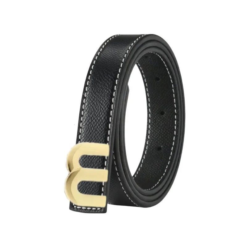2025 Новый европейский регулируемый тонкий ремень из натуральной кожи с золотой пряжкой и буквами для женщин, дизайнерские универсальные джинсовые платья, костюмы